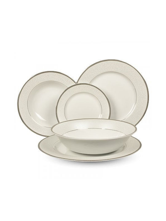 Christinholm Christinholm 613 Platin Beige Porcelain Dinnerware Set 40pcs