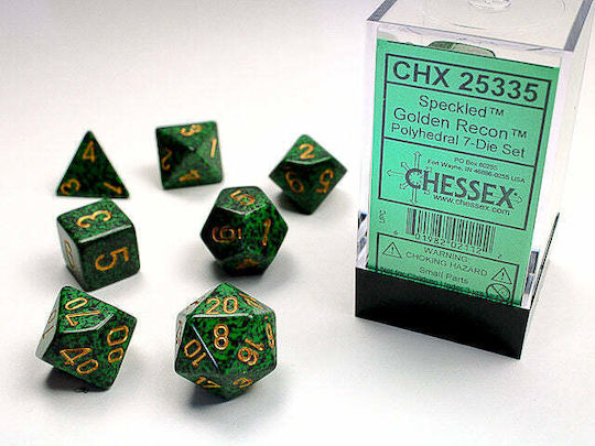 Chessex Call of Cthulhu Dice Speckled Polyhedral Golden Recon 7pcs 25335 Golden Recon