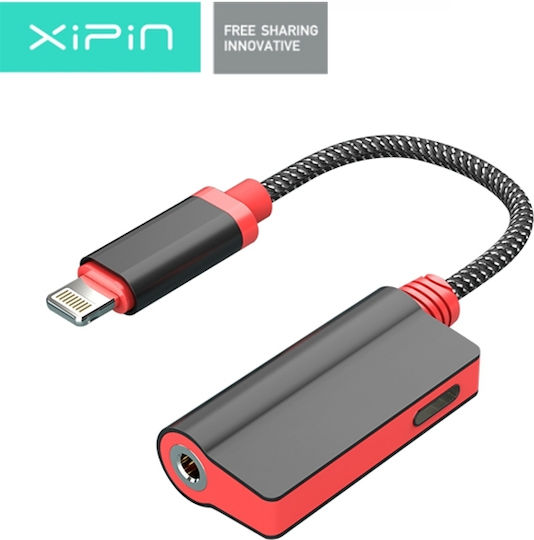 Xipin TX05 Converter Lightning Male to 3.5mm Lightning Female Red 1Piece