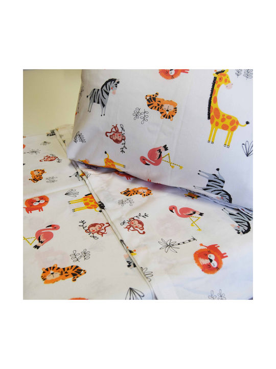 Decocraft Safari Baby Sheets Set Crib Cotton Mu...