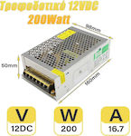 Sursă de alimentare LED IP20 Putere 200W cu tensiune de ieșire 12V