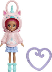 Mattel Jucărie Miniatură Unicorn Polly Pocket Hoodie Buddy - Păpușa Unicorn 7.6cm.