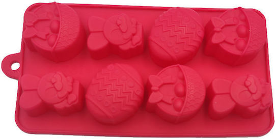 Sugar Love Форма за сладкарство за шоколадчета от силикон 8 места 21x10.5x2.5бр Red 1бр