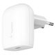 Belkin Ladegerät ohne Kabel mit USB-C Anschluss 20W Weißs (BoostCharge)