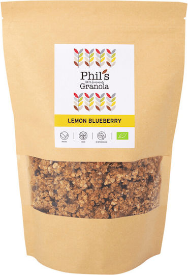 Phil's Granola Organic Granola Oats Lemon Blueberry Whole Grain 275gr