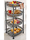 Chios Hellas Plastic Kitchen Trolley 4-Tier Gray 41x30x76cm
