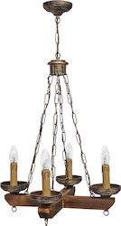 Heronia Chandelier with Wood Bronze
