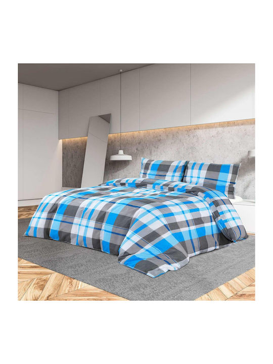 vidaXL Bettbezug-Set Baumwolle Doppelbett mit 2...