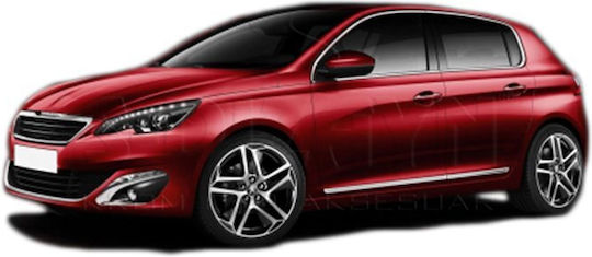 S-dizayn Protections for Car Doors Protective Door Trim Steel & Plastic Chrome Peugeot 308 5D HB 2014 8pcs Silver