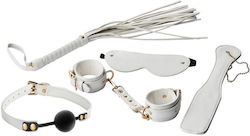 Dream Toys Blaze Elite Leather Bdsm Set BDSM Kit White 5τμχ