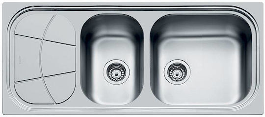 Foster Big Bowl 1512402 Drop-In Spüle Links Inox Gebürstet B116xT50cm Silber