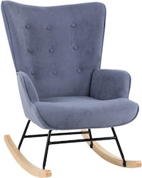 Alma Rocking Velvet Rocking Chair Blue 67x86x92cm