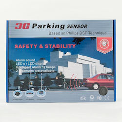 Car Parking System 3gsound with Screen / Buzzer and 8 Sensors 21mm in Black Colour Psd8-Philips-Processor-21mm