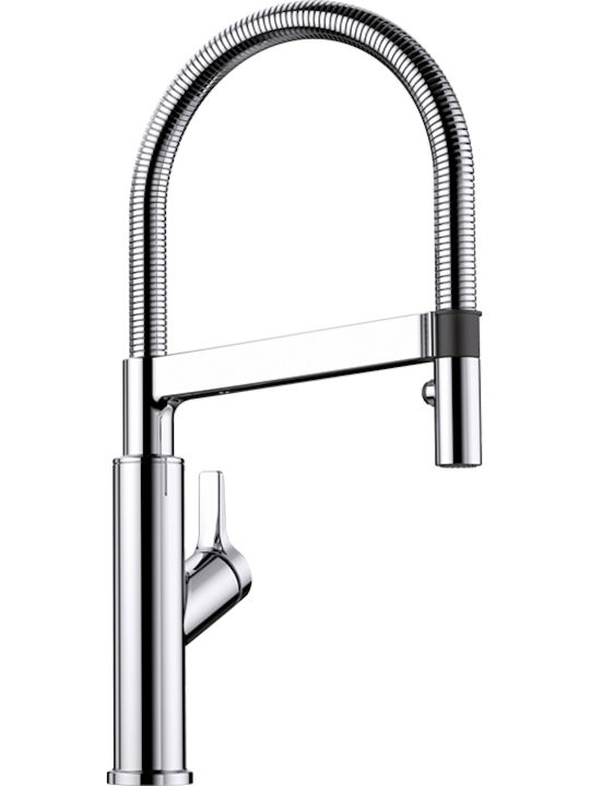 Blanco Solenta-S Kitchen Faucet Counter with Spiral Silver