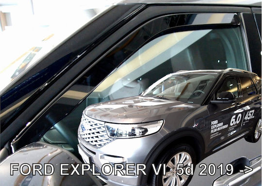 Heko Set of Windbreakers Front and Rear Car Dark Fime for Ford Explorer 5D 2019 4pcs