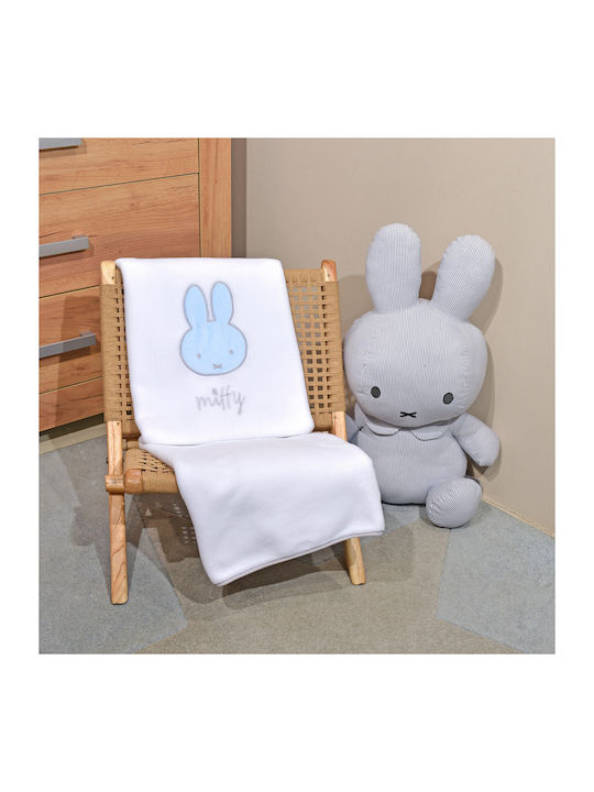Miffy Κουβέρτα Κούνιας Fleece Λευκή 100x140εκ.