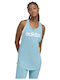 Adidas Women's Athletic Cotton Blouse Sleeveless Blue