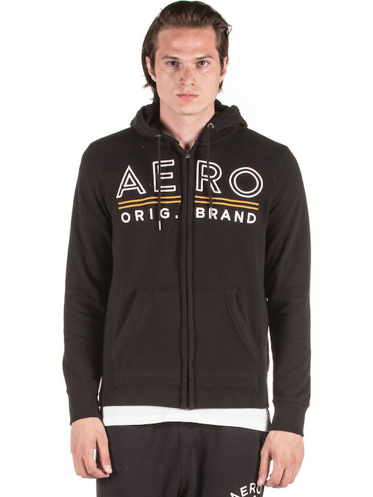 Aeropostale 1391-001 Geacă Neagră Cu Glugă