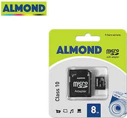 Almond microSDHC 8GB Clasa 10 cu adaptor
