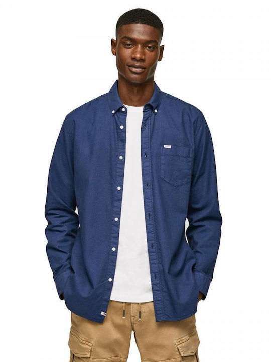 Pepe Jeans Men's Shirt Long Sleeve Denim Blue