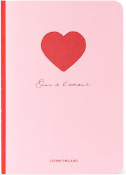 Legami Milano Heart Notebook Ruled Pink