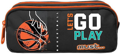 Must Basketball Lets Go Play Pencil Case Barrel with 2 Compartments