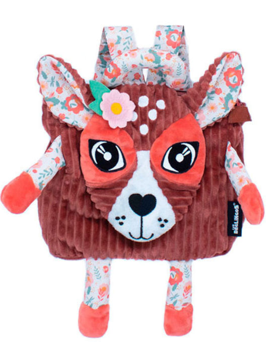 Les Deglingos Melimelos the Deer Детска чанта Раница Кафяв 25брx25брсм.
