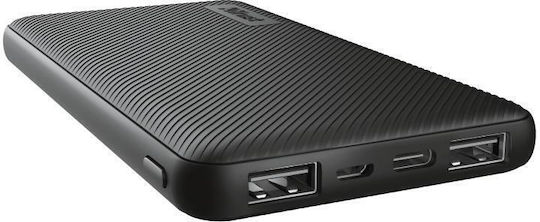 Trust Primo Ultra-thin Power Bank 10000mAh 15W cu 2 Porturi USB-A și Port USB-C Negru