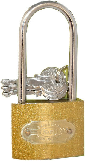 Mizoo Bronze Vorhängeschloss Verlängert mit Schlüssel 50mm 1Stück