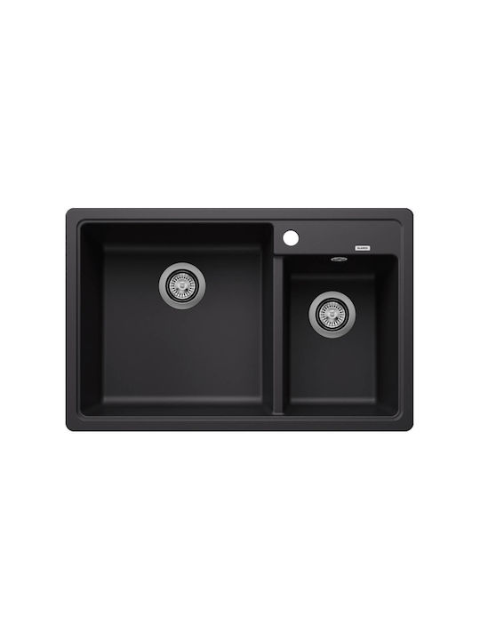 Blanco Legra 8 526223 Drop-In Chiuvetă Stânga din Granit Sintetic L78xW50cm Negru
