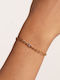 P D Paola Bracelet Chain Letter made of Silver Gold Plated with Zircon