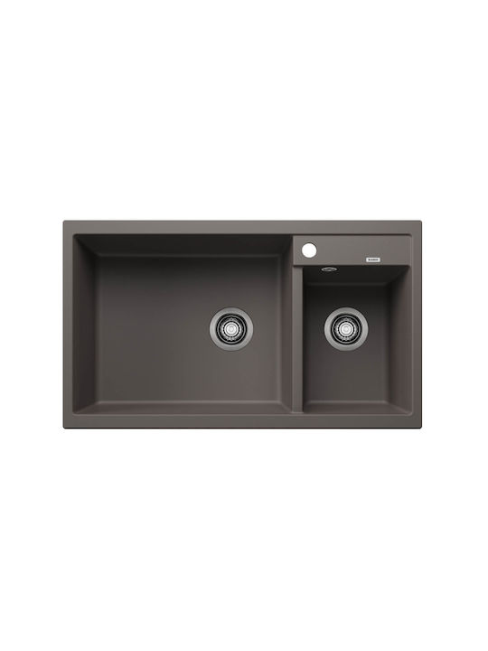 Blanco Metra 9 527304 Drop-In Spüle Links aus Verbundgranulat B86xT50cm Volcano Grey