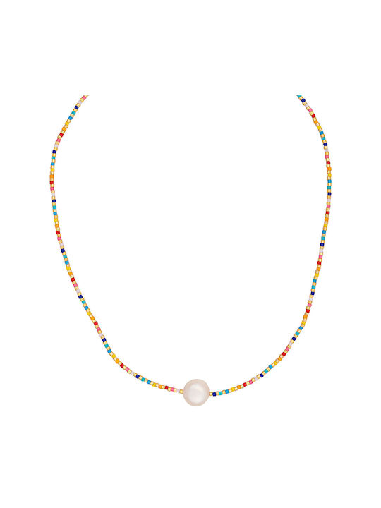 Excite-Fashion Halskette aus Stahl mit Perlen