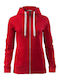 Damen Sweatshirtjacke Kapuzen Rot
