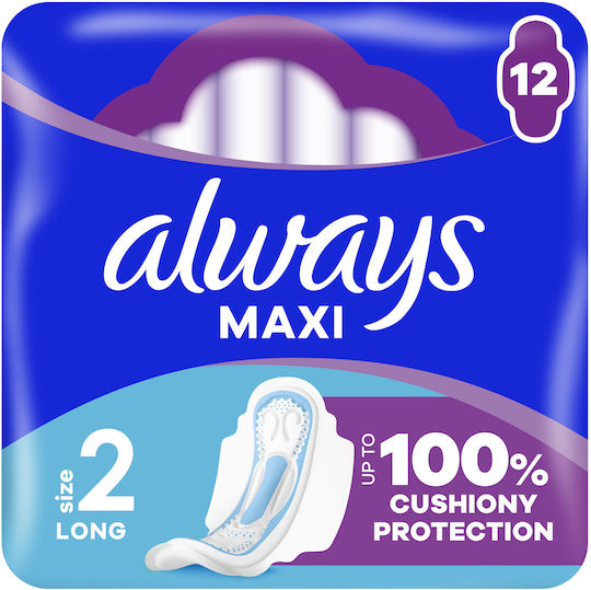 Always Maxi Long Σερβιέτες με Φτερά Μέγεθος 2 12τμχ