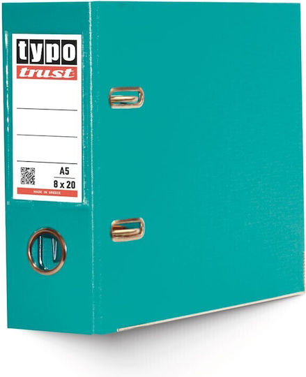Typotrust Κλασέρ 8/20 για Χαρτί A5 με 2 Κρίκους Τιρκουάζ