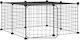 vidaXL Rodent Cage Pet Cage with 12 Panels + Black Steel Door 70x70x35cm
