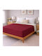 My Home Luxury Cearșaf Super dublu cu Elastic 160x200+30cm. Bordeaux