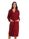 Lydia Creations Winter Women's Fleece Robe Burgundy