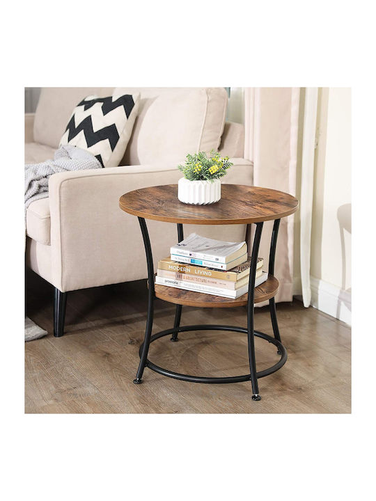 Round Side Table Wooden Brown L55xW55xH55cm.