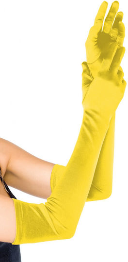Leg Avenue 16B Sexy Gloves Extra Long Satin Gloves Yellow