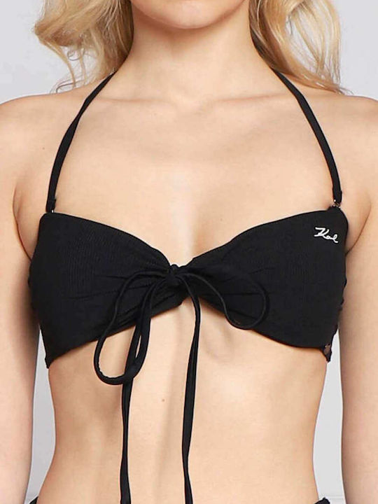 Karl Lagerfeld Fără bretele Top bikini Negru
