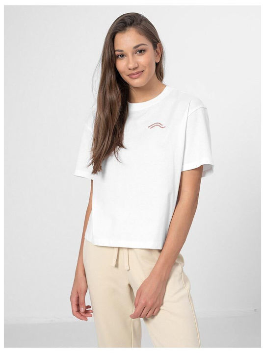 Outhorn Damen Sportlich Oversized T-shirt Weiß