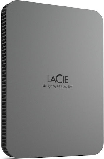 Lacie Mobile Drive Secure USB-C 3.0 / 3.1 / 3.2 Εξωτερικός HDD 2TB 3.5" Space Grey