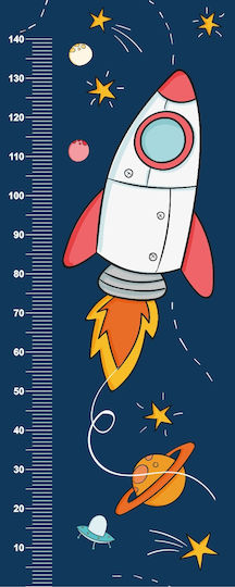 Fly Digital Kids Growth Height Chart Wall Sticker with Design Space Light Space Blue 140cm