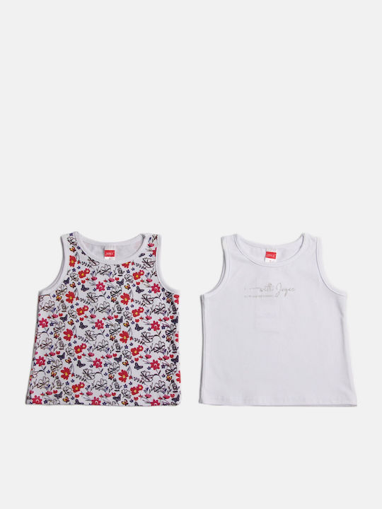 Joyce Σετ Παιδικές Μπλούζες Λευκές Tank Top