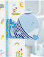 Wooden Kids Growth Height Chart with Design Animals Dolphin Light Blue
