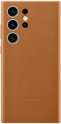 Samsung Leather Case Back Cover Δερμάτινο Camel (Galaxy S23 Ultra)