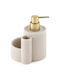 Navaris Tabletop Plastic Dispenser for the Kitchen with Sponge Holder Beige