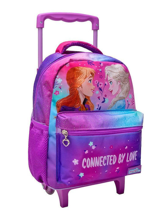 Must Frozen 2 Connected By Love School Bag Trolley Kindergarten in Purple color